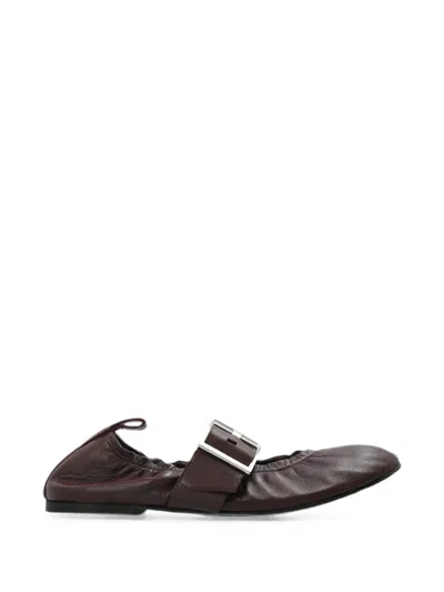 Alohas Sarea Buckle-strap Ballet Flats In Burgundy