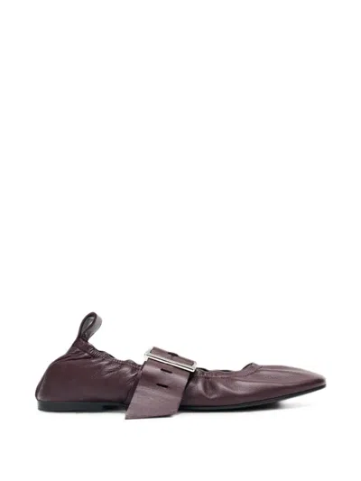 Alohas Sarea Leather Ballet Flats In Burgundy