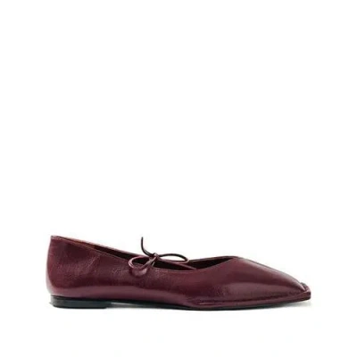 Alohas Self-tie Bow V-cut Flat Shoes For Women In Brown