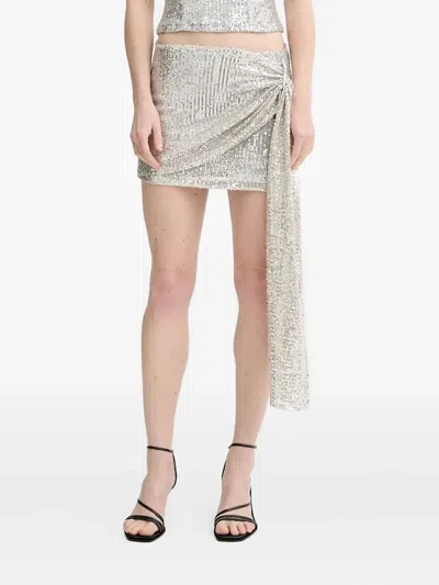 Alohas Sequin Draped Skirt In Gray