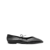 Alohas Square-toe Lace-up Ballet Flats In Black