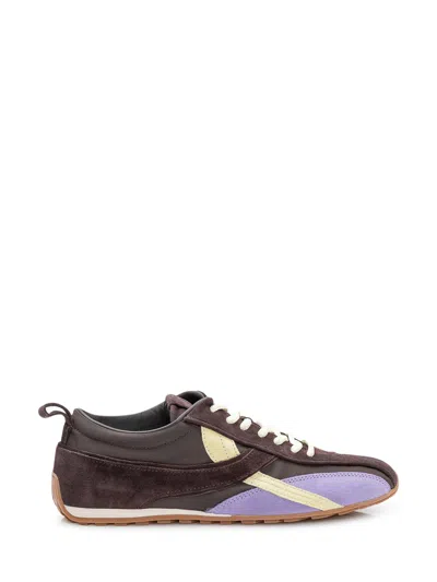 Alohas Sleek Sneaker With Unique Insert Design - Size 8 In Brown
