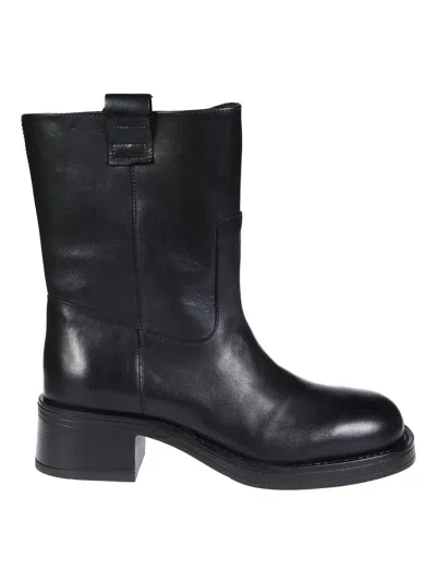 Alohas Sleek Vintage-effect Leather Boots For Women In Black
