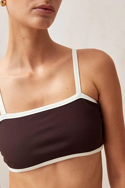 ALOHAS SOL CONTRAST BIKINI TOP IN BROWN, WOMEN'S AT URBAN OUTFITTERS