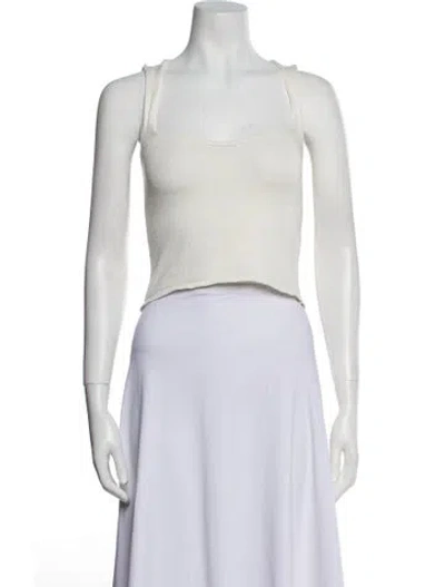 Pre-owned Alohas Square Neckline Sleeveless Crop Top In Black