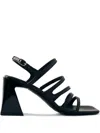 Alohas Strappy Block-heel Sandals In Black