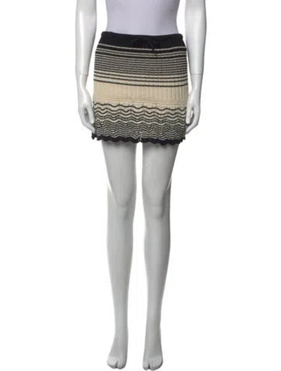 Pre-owned Alohas Striped Mini Skirt In Neutral