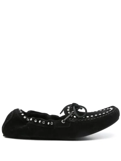 Alohas Stud-embellished Loafers In 黑色