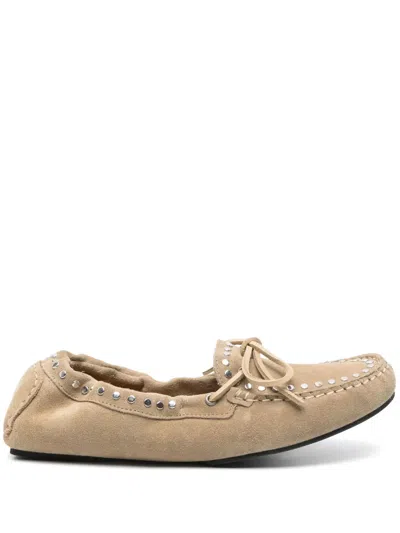 Alohas Stud-embellished Loafers In Nude