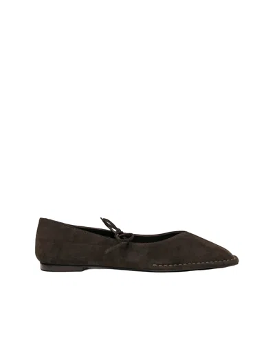 Alohas Stylish Suede Flat Shoes For Women In Suede Coffee Brown