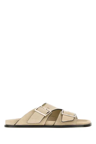 Alohas Suede Alba Sand Slippers For Women With Leather Sole In Animal Print