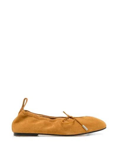 Alohas Suede Bow-detail Ballet Flats In Brown