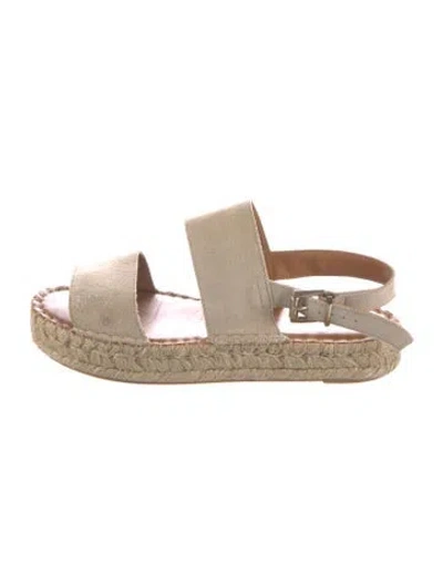Pre-owned Alohas Suede Colorblock Pattern Espadrilles In Neutral