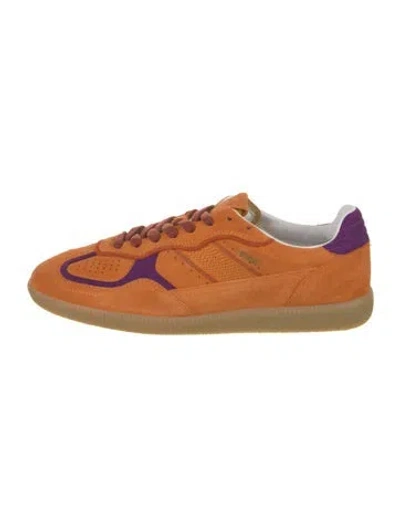 Pre-owned Alohas Suede Colorblock Pattern Sneakers In Orange