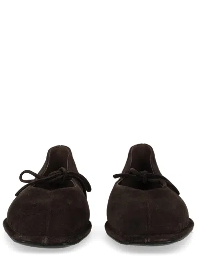 Alohas Suede Lace-up Ballet Flats In Brown