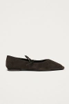 Alohas Sway Suede Coffee Brown Leather Ballet Flats In Brown