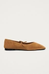 Alohas Suede Leather Ballet Flats In Tan, Women's At Urban Outfitters In Brown