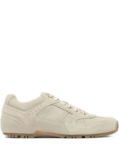 Alohas Suede Leather Lace-up Sneakers In Neutral