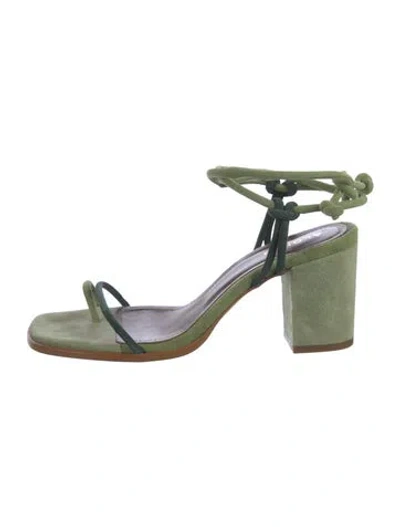 Pre-owned Alohas Suede Sandals In Green