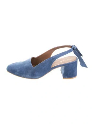 Pre-owned Alohas Suede Slingback Pumps In Blue