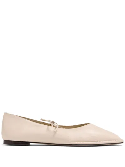 Alohas V-cut Flat Shoes With Self-tie Bows In Neutral