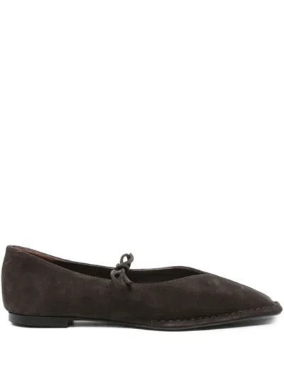 Alohas Sway Suede Coffee Brown Leather Ballet Flats