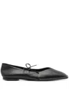Alohas Square-toe Lace-up Ballet Flats In Black