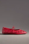 Alohas Sway Slit Leather Ballet Flats In Red