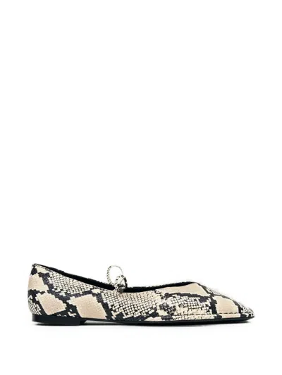 Alohas Sway Snake-effect Squared-toe Ballet Flats In Animal Print