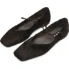 Alohas Sway Soft Brown Leather Ballet Flats In Black