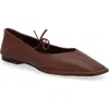 Alohas Sway Square Toe Ballet Flat In Chestnut Browndnu