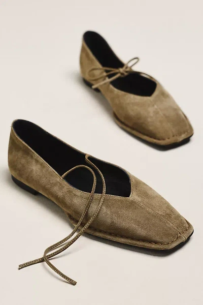 Alohas Sway Suede Ballet Flats In Brown