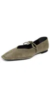 Alohas Sway Suede Ballet Flats Khaki In Brown