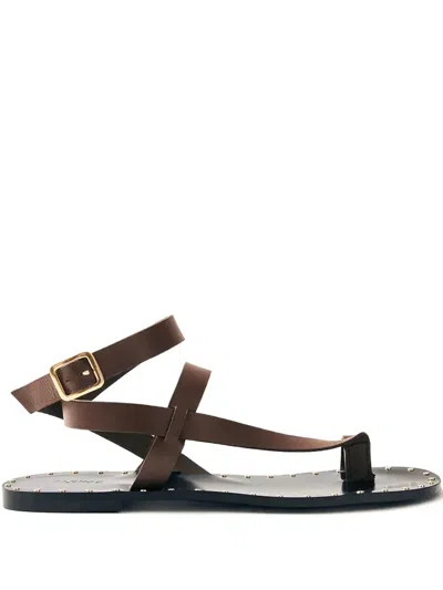 Alohas Tallula Flat Sandals In Brown