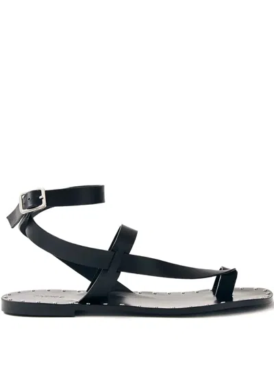 Alohas Tallula Strappy Flat Sandals In Black
