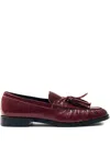 Alohas Marietta Onix Black Leather Loafers In Burgundy