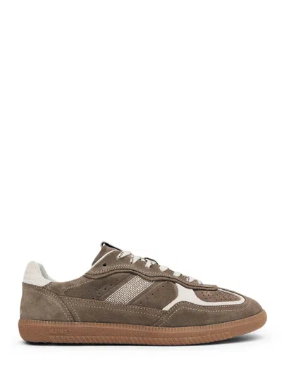 Alohas Taupe Leather Sneakers With Suede Texture In Brown