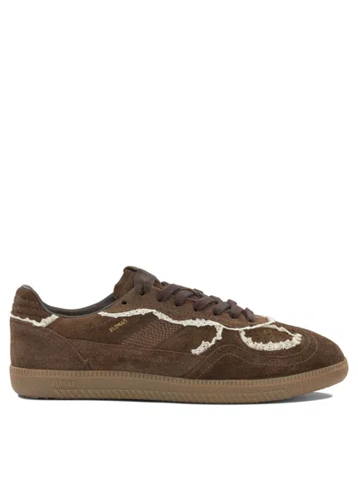Alohas Tb 490 Low-top Leather Sneaker With Embossed Logo & Dual Closure In Brown