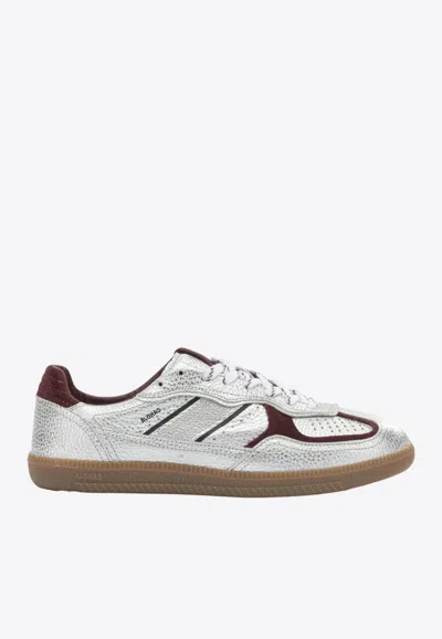 Alohas Tb. 490 Metallic Grained Leather Sneakers In White