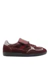 Alohas Soft Burgundy Leather Sneakers With Unique Closure In Black