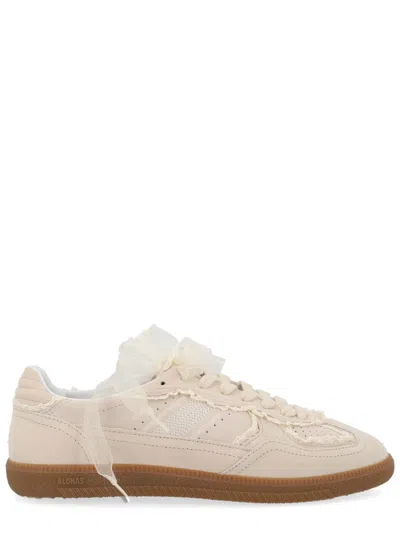Alohas Tb.490 Crochet Leather Sneakers In Neutral