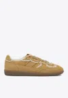 Alohas Tb 490 Low-top Suede Sneakers With Lace Inserts In Yellow