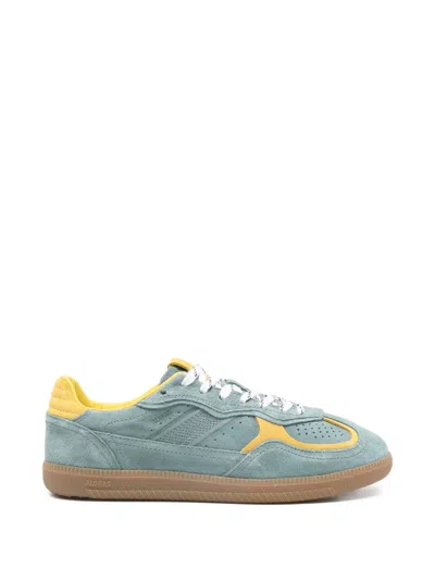 Alohas Muted Blue Low-top Sneakers With Suede-like Texture In Gray