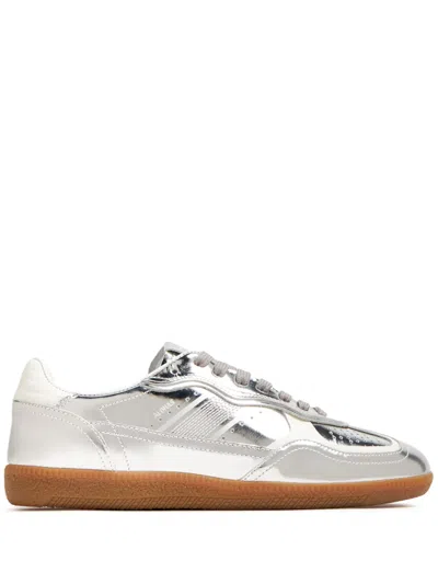 Alohas Tb.490 Rife Shimmer Metallic Leather Trainers In Silver