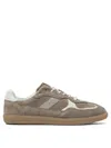 Alohas Taupe Leather Sneakers With Suede Texture In Multi
