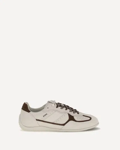 Alohas Tb.91 Suede Cream Leather Sneakers Heel Height 1 Cm In White