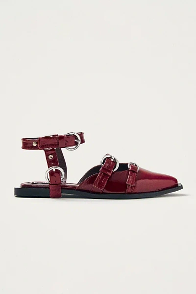 Alohas Thalara Onix Leather Buckle Ballet Flat In Burgundy, Women's At Urban Outfitters