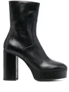Alohas Thunder 110mm Leather Platform Ankle Boots In Black
