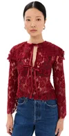 Alohas Tolpa Lace Wine Blouse Wine