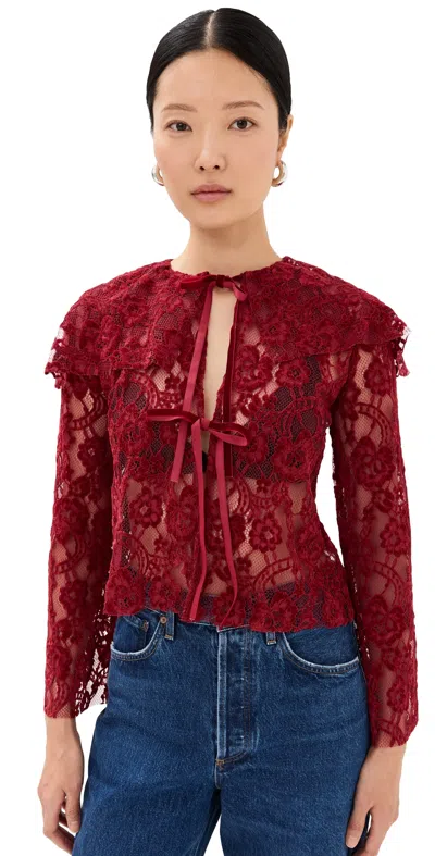 Alohas Tolpa Lace Wine Blouse Wine